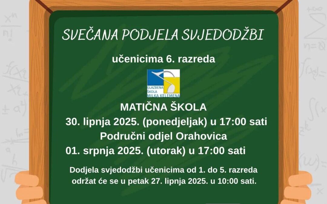 SVEČANA PODJELA SVJEDODŽBI
