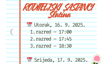 SLATINA, OBAVIJEST ZA RODITELJE