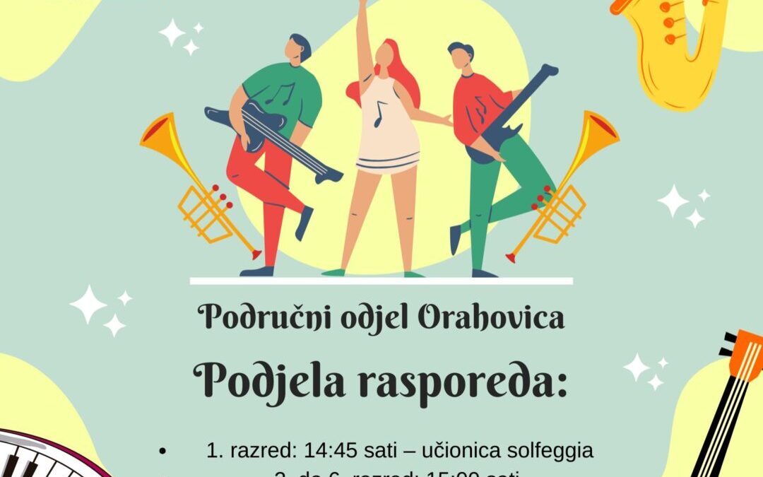 Podjela rasporeda (Područni odjel Orahovica)