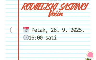 OBAVIJEST ZA RODITELJE – PO VOĆIN