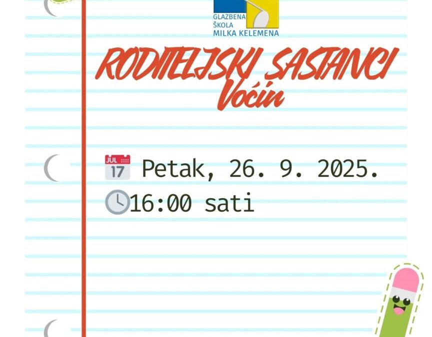 OBAVIJEST ZA RODITELJE – PO VOĆIN