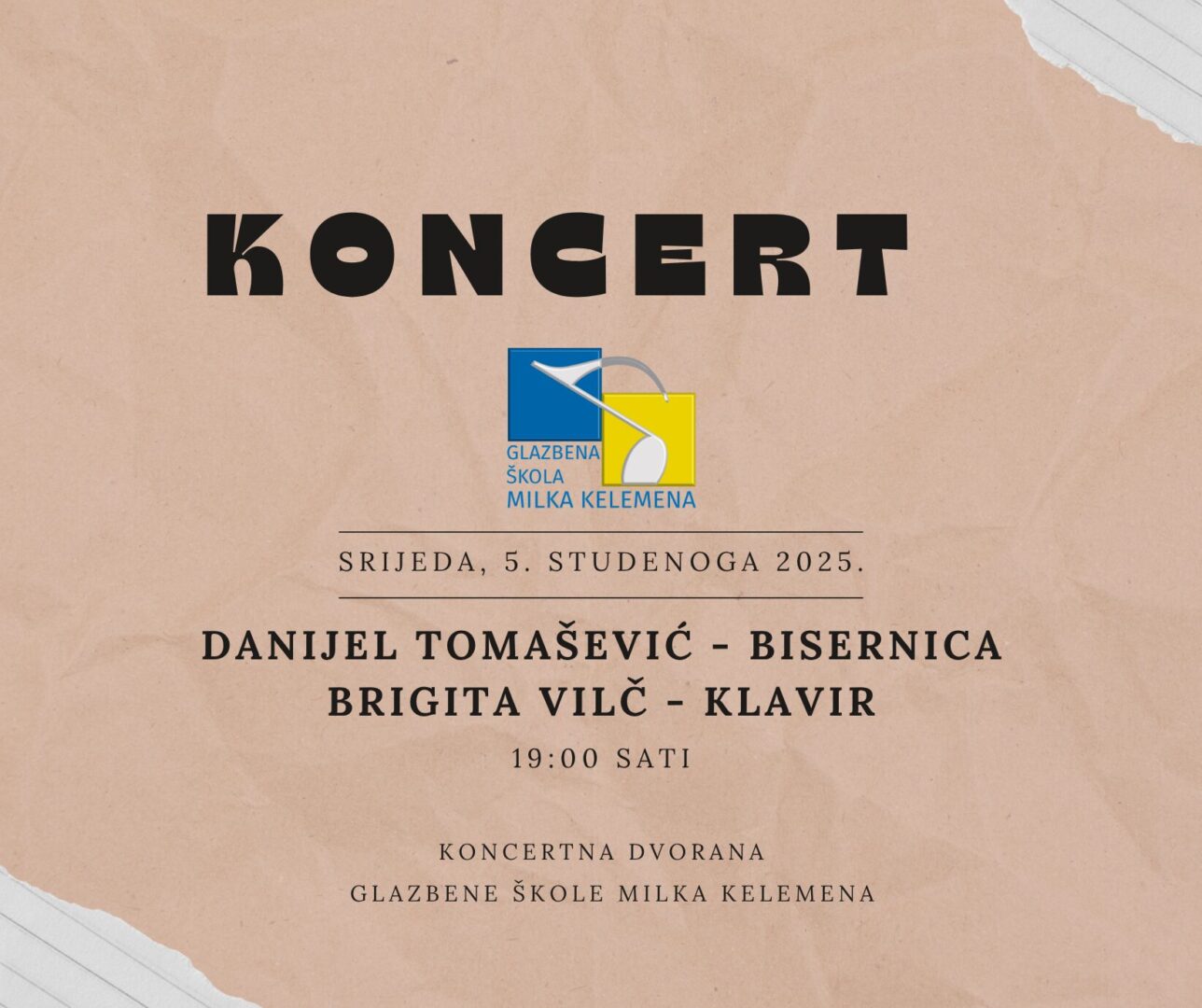 DANIJEL TOMAŠEVIĆ - BISERNICA BRIGITA VILČ - KLAVIR