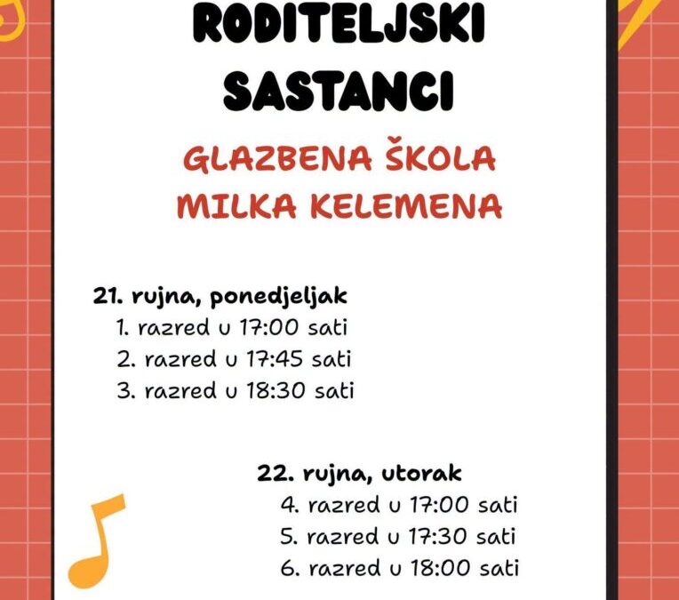 OBAVIJEST ZA RODITELJE