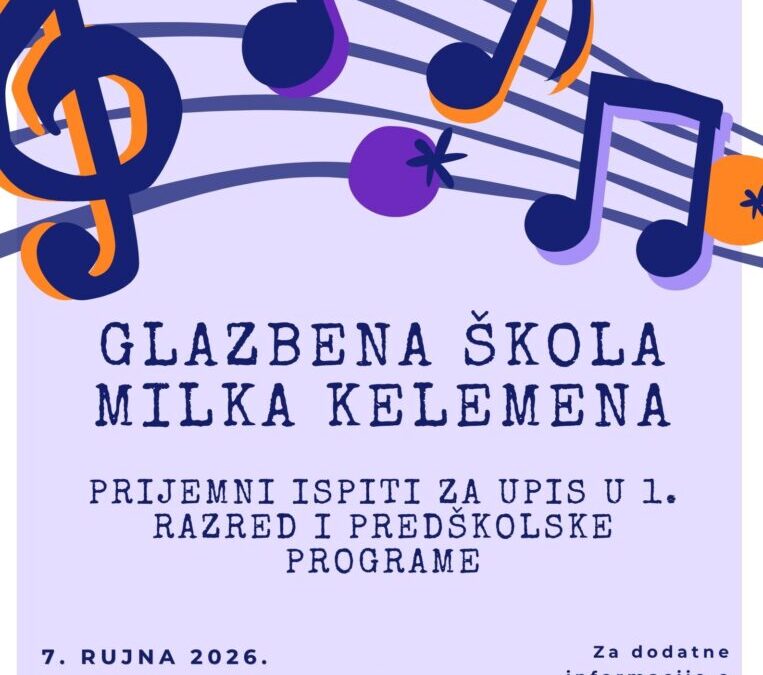 JESENSKI UPISNI ROK ZA GLAZBENU ŠKOLU!